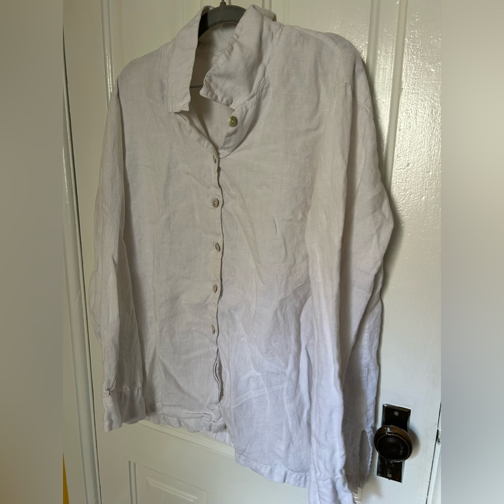 Chico's Crisp White Linen Shirt